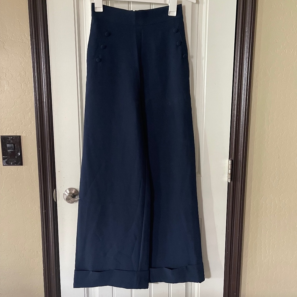 High waisted wide leg sailor pants